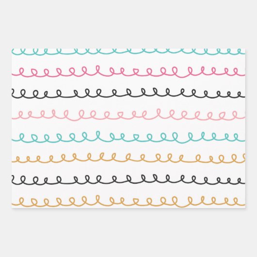 Leuke Abstracte doedel strepen beroertes Inpakpapier Vel (Voorkant 3)