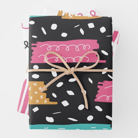 Leuke Abstracte doedel strepen beroertes Inpakpapier Vel (In situ)