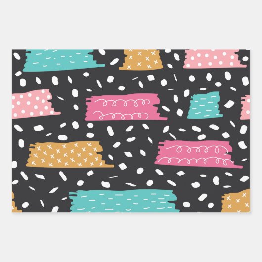 Leuke Abstracte doedel strepen beroertes Inpakpapier Vel (Voorkant)