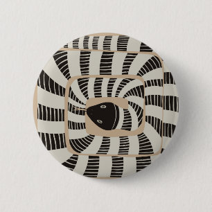 Leuke Abstracte Gestreepte Bands Snake Slangenli Ronde Button 5,7 Cm