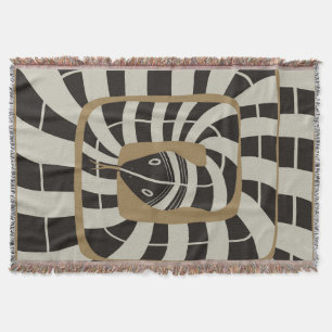 Leuke Abstracte Gestreepte Snake in Bruine Neutral Deken