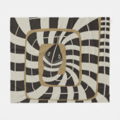 Leuke Abstracte Gestreepte Snake in Bruine Neutral Fleece Deken (Voorkant (Horizontaal))