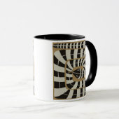 Leuke Abstracte Gestreepte Snake in Bruine Neutral Mok (Voorkant rechts)