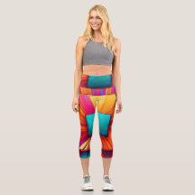 Leuke Abstracte Grafische Yoga Broek