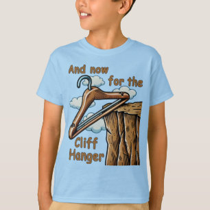 Leuke afbeelding van Cliff Hanger met speelse woor T-shirt