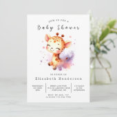 Leuke afdrukbare Giraffe Baby shower Kaart (Staand voorkant)