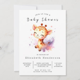 Leuke afdrukbare Giraffe Baby shower Kaart
