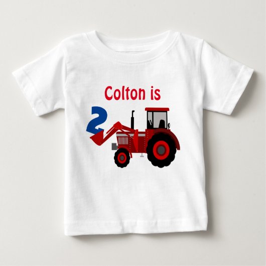 Leuke "Age" en "Name" Red Tractor Verjaardag (Voorkant)