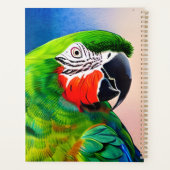 Leuke AI Gegenereerde Groene Papegaai Planner (Achterkant)