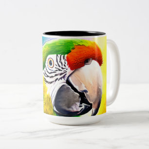 Leuke AI Generated Parrot Close Up Tweekleurige Koffiemok