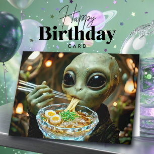 Leuke Alien en Ramen Verjaardag Kaart