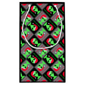 Leuke Alien Santa Geek Small Christmas Pattern Klein Cadeauzakje (Achterkant)