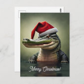 Leuke Alligator in Santa Hat Briefkaart (Voorkant / Achterkant)