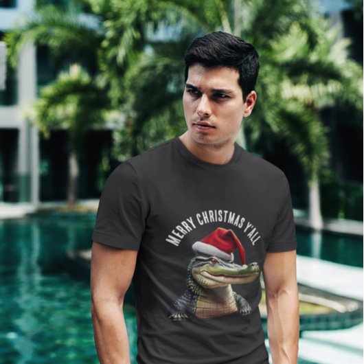 Leuke Alligator in Santa Hat T-shirt