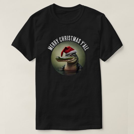 Leuke Alligator in Santa Hat T-shirt (Design voorkant)