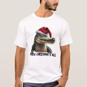 Leuke Alligator in Santa Hat T-shirt (Voorkant)