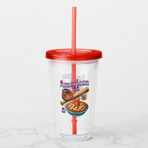 Leuke Amerikaan als honkbal en appeltaart Acryl Drinkbeker