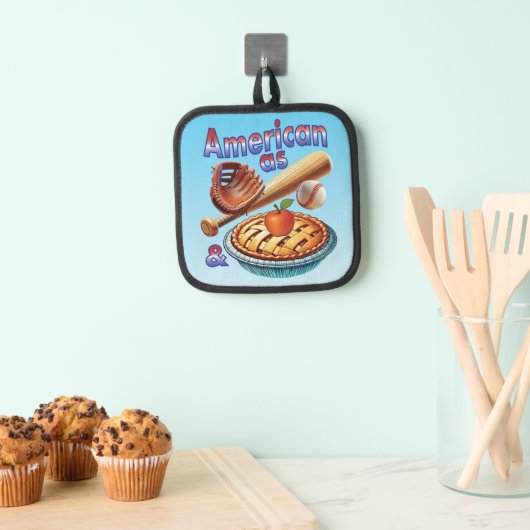 Leuke Amerikaan als honkbal en appeltaart Pannenlap (Insitu(Ophanging))