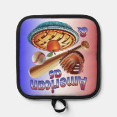 Leuke Amerikaan als honkbal en appeltaart Pannenlap (Voorkant)