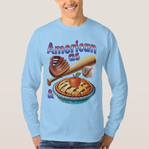 Leuke Amerikaan als honkbal en appeltaart T-shirt