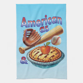Leuke Amerikaan als honkbal en appeltaart Theedoek