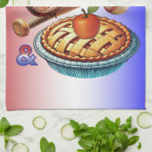 Leuke Amerikaan als honkbal en appeltaart Theedoek (Gevouwen)