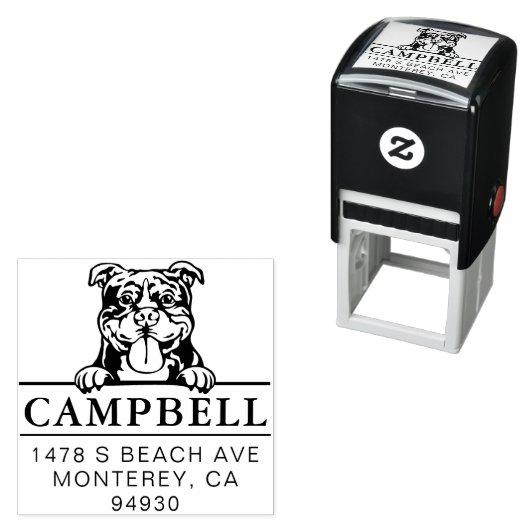 Leuke Amerikaanse Bully Custom Dog Adres Stempel (In situ)