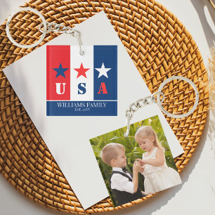 Leuke Amerikaanse vlag,Patriottisch USA,Familienaa Sleutelhanger