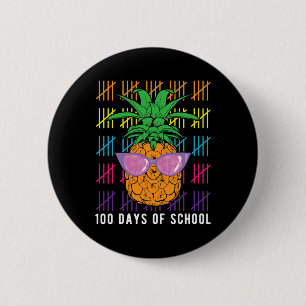 Leuke ananas 100 dagen van school leraar en studie ronde button 5,7 cm