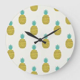 Leuke ananas naadloze illustratie. grote klok
