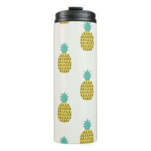 Leuke  ananas naadloze illustratie. thermosbeker
