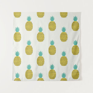 Leuke ananas naadloze illustratie. wandkleed