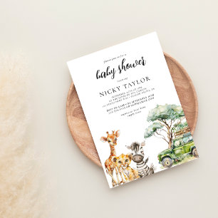 Leuke Animal Nursery Safari Baby shower Kaart