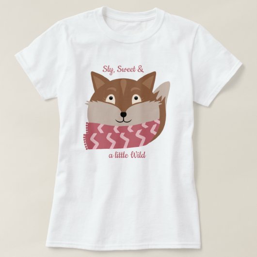 Leuke Animal Sly, Sweet, Wild Fox T-shirt (Design voorkant)