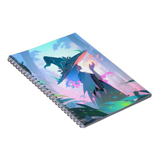 Leuke anime heks meisje fantasy kunst notitieboek (Rechterzijde)