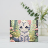Leuke anime kat voor kattenliefhebbers briefkaart (Staand voorkant)