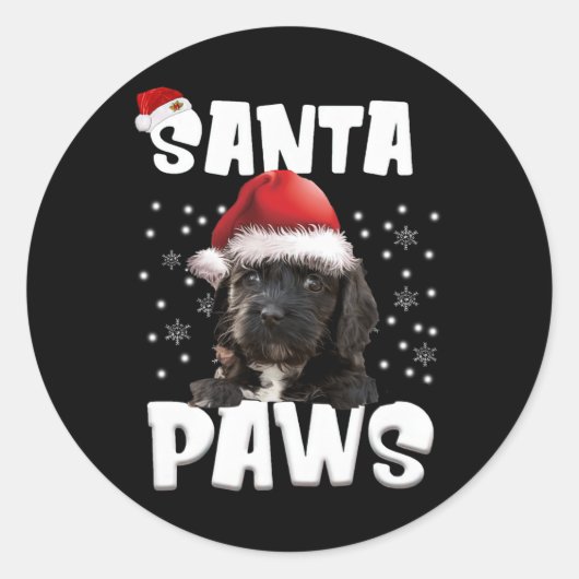 Leuke Apoo Kerstverlichting Tree Hondenliefhebber Ronde Sticker (Voorkant)