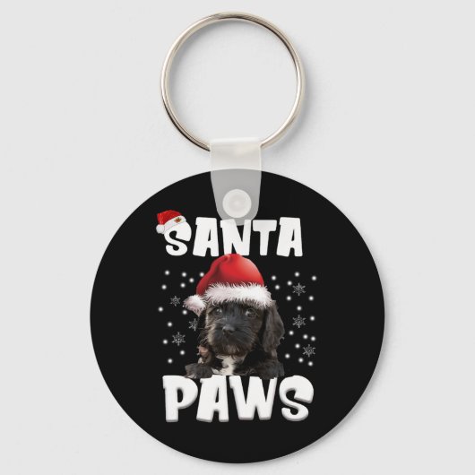 Leuke Apoo Kerstverlichting Tree Hondenliefhebber Sleutelhanger (Voorkant)