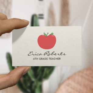 Leuke Apple & Worm leraar tutor Visitekaartje