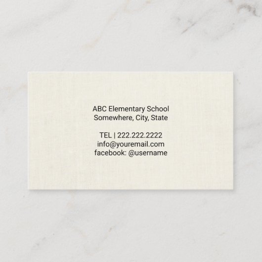 Leuke Apple & Worm leraar tutor Visitekaartje (Achterkant)