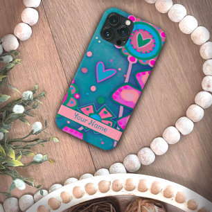 Leuke Artsy Hearts Flower Fun Inspirivity Custom iPhone 13 Pro Max Hoesje