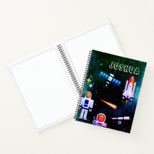 Leuke astronaut collage gepersonaliseerde schets notitieboek