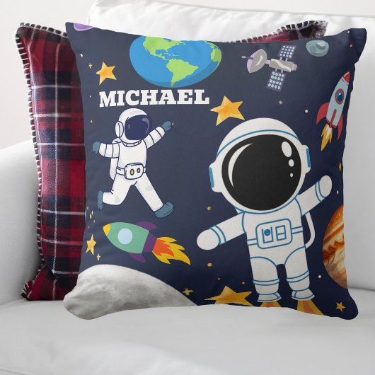 Leuke astronaut in de buitenruimte, Cute Kinderen Kussen
