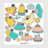Leuke astronaut ruimte stickers (Vel)