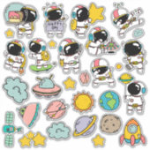 Leuke astronauten ruimte stickers (Voorkant)