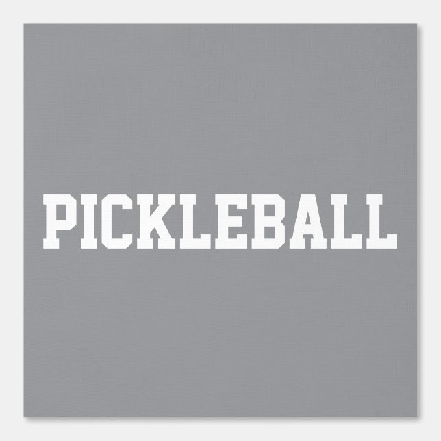 Leuke atletische witte PICKLEBALL tekst op lichtgr Behang (Voorkant)