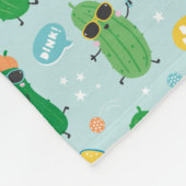 Leuke augurken spelen Pickleball op lichtblauw Fleece Deken (Hoek)