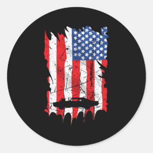 Leuke Auto Guy Amerikaanse vlag Big Block Spier Au Ronde Sticker