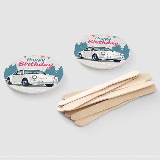 Leuke auto-thema Happy Birthday Handwaaier (Niet-gemonteerd)