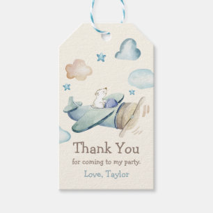 Leuke Aviator Thema Peuter Jongen Verjaardagsfeest Cadeaulabel